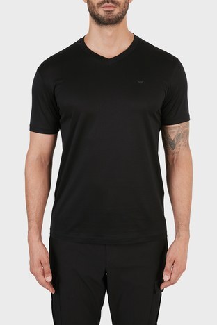 Emporio Armani - Emporio Armani Regular Fit V Yaka Erkek T Shirt 6K1TS1 1JUVZ 0999 SİYAH