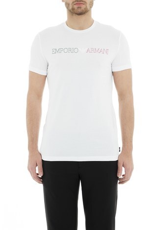 Emporio Armani - Emporio Armani Erkek T Shirt 6Z1TE7 1J11Z 0100 BEYAZ