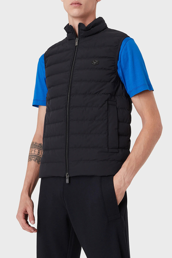 Emporio Armani Suya ve Soğuğa Karşı Dayanıklı Dik Yaka Slim Fit Şişme Erkek Yelek 8N1BQ1 1NLRZ 0920 LACİVERT - 6