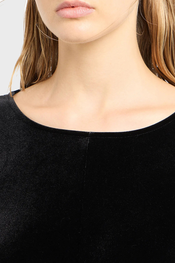 Emporio Armani Fermuarlı Şönil Kloş Bayan Elbise 6R2A6B 2JVZZ 0999 SİYAH - 5