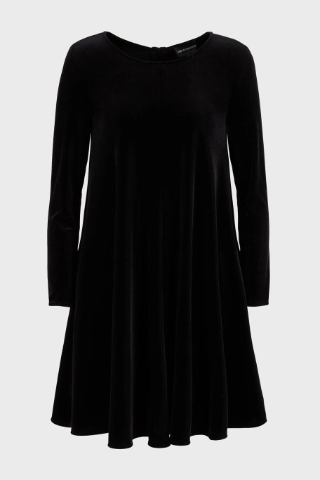 Emporio Armani Fermuarlı Şönil Kloş Bayan Elbise 6R2A6B 2JVZZ 0999 SİYAH - 6