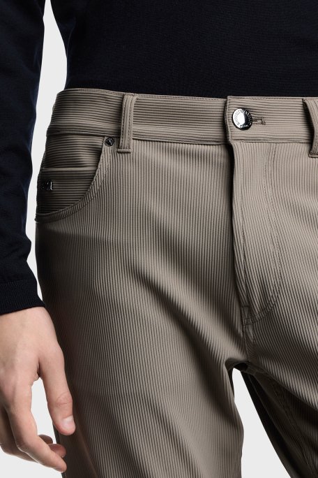 Emporio Armani Fitilli Regular Fit Normal Bel Düz Paça Erkek Kot Pantolon EM000062 AF14076 U6218 BEJ - 9