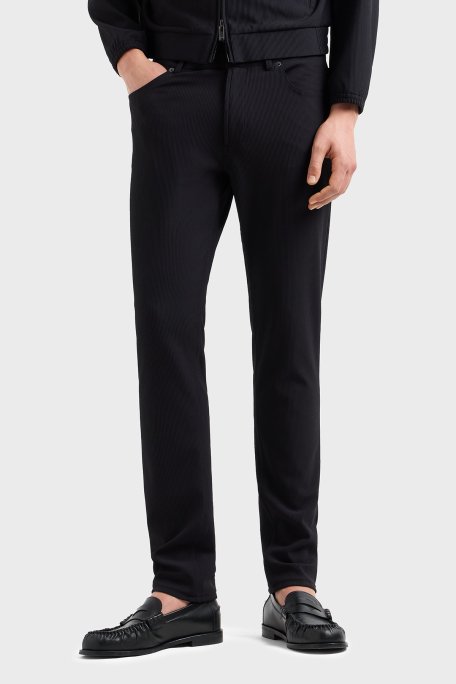 Emporio Armani Fitilli Regular Fit Normal Bel Düz Paça Erkek Kot Pantolon EM000062 AF14076 UC001 SİYAH - 7