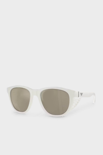 Emporio Armani Güneş Erkek Gözlük 0EA4216U 53445A 56 Mat Beyaz-Açık kahve Aynalı Al - 5