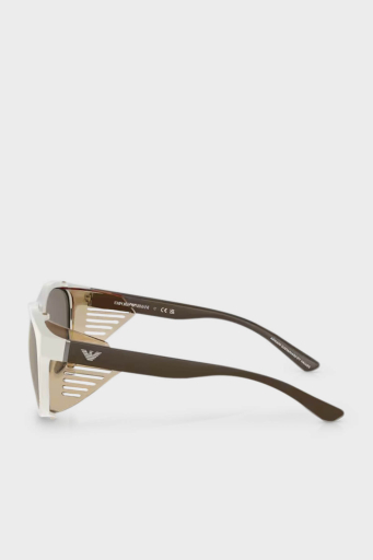 Emporio Armani Güneş Erkek Gözlük 0EA4216U 53445A 56 Mat Beyaz-Açık kahve Aynalı Al - 8