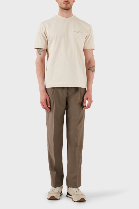 Emporio Armani Hafif Yün Regular Fit Normal Bel Düz Paça Erkek Pantolon EM001211 AF13821 U6195 KAHVE - 2
