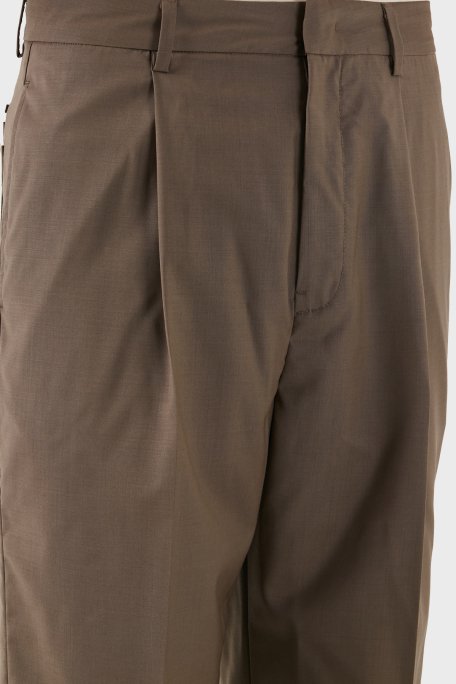 Emporio Armani Hafif Yün Regular Fit Normal Bel Düz Paça Erkek Pantolon EM001211 AF13821 U6195 KAHVE - 5