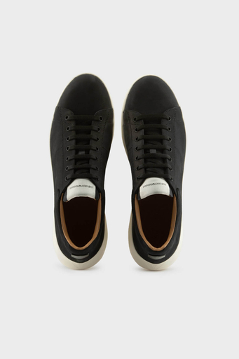 Emporio Armani Hakiki Deri Kalın Tırtıklı Taban Sneaker Erkek Ayakkabı X4X264 XF570 00002 SİYAH - 3