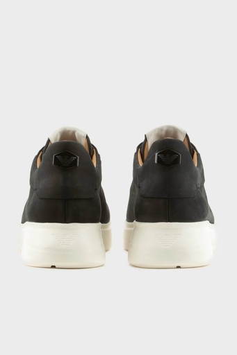 Emporio Armani Hakiki Deri Kalın Tırtıklı Taban Sneaker Erkek Ayakkabı X4X264 XF570 00002 SİYAH - 5