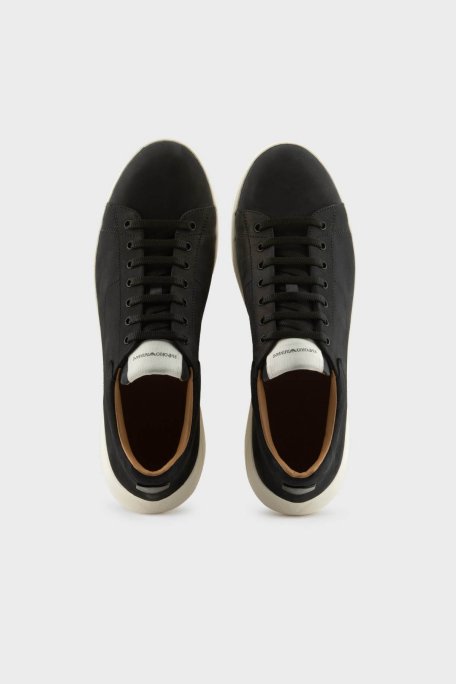 Emporio Armani Hakiki Deri Kalın Tırtıklı Taban Sneaker Erkek Ayakkabı X4X264 XF570 00002 SİYAH - 3