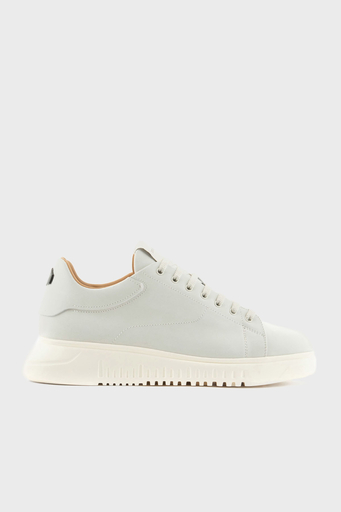 Emporio Armani Hakiki Deri Kalın Tırtıklı Taban Sneaker Erkek Ayakkabı X4X264 XF570 00894 EKRU - 1