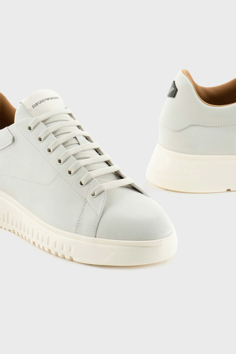 Emporio Armani Hakiki Deri Kalın Tırtıklı Taban Sneaker Erkek Ayakkabı X4X264 XF570 00894 EKRU - 4