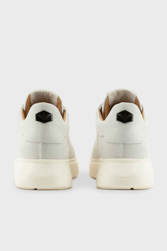 Emporio Armani Hakiki Deri Kalın Tırtıklı Taban Sneaker Erkek Ayakkabı X4X264 XF570 00894 EKRU - 5
