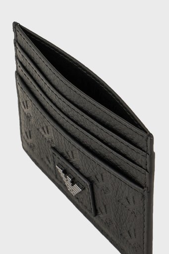 Emporio Armani Hakiki Deri Logolu Erkek Kartlık YEM320 YQ67I 80001 SİYAH - 3