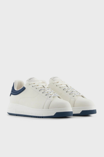 Emporio Armani Hakiki Deri Logolu Sneaker Erkek Ayakkabı X4X264 XN001 T844 BEYAZ - 7