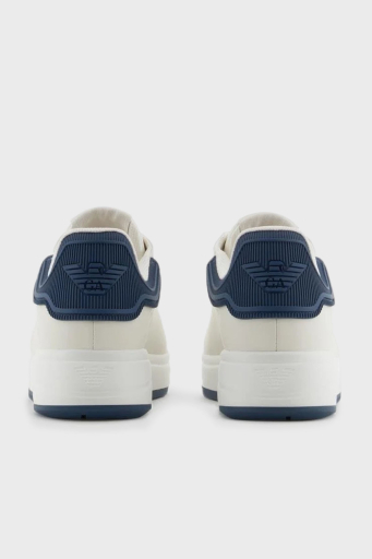Emporio Armani Hakiki Deri Logolu Sneaker Erkek Ayakkabı X4X264 XN001 T844 BEYAZ - 10