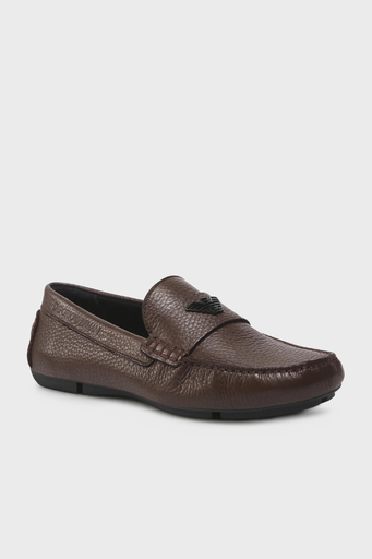 Emporio Armani Hakiki Deri Makosen Erkek Ayakkabı X4B124 XF665 00792 KAHVE - 2