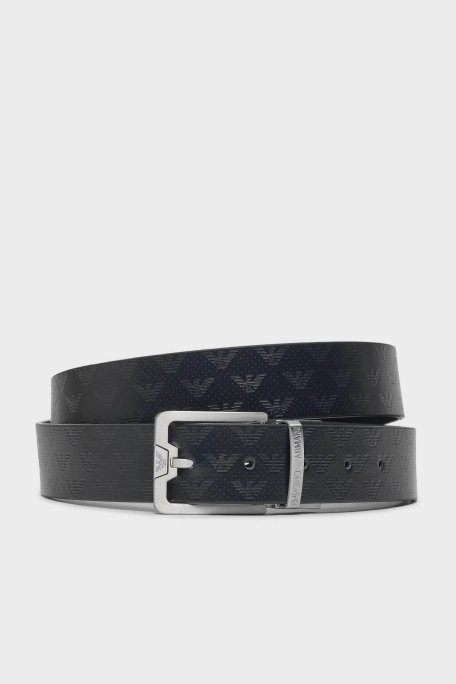 Emporio Armani Hakiki Deri Marka Baskılı Erkek Kemer Y4S502 Y221E 81386 SİYAH - 1