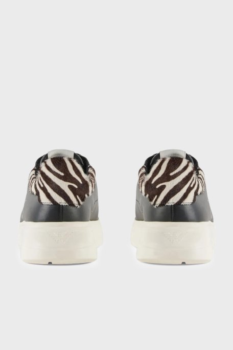 Emporio Armani Hakiki Deri Sneaker Bayan Ayakkabı X3X024 XN388 R298 SİYAH - 4