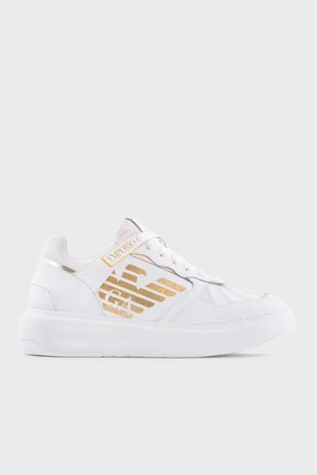 Emporio Armani Hakiki Deri Sneaker Bayan Ayakkabı X3X165 XN704 R579 BEYAZ - 1
