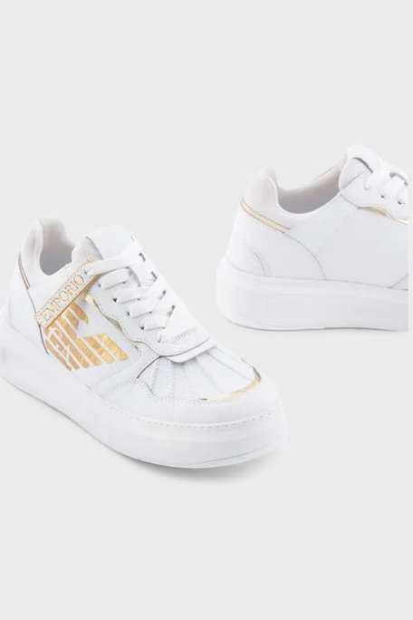 Emporio Armani Hakiki Deri Sneaker Bayan Ayakkabı X3X165 XN704 R579 BEYAZ - 3