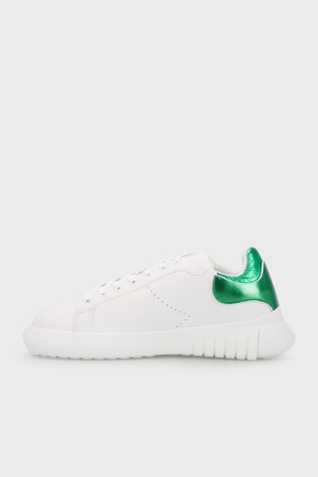 Emporio Armani Hakiki Deri Sneaker Bayan Ayakkabı X3X187 XN850 S820 BEYAZ - 2