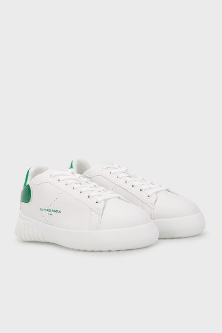 Emporio Armani Hakiki Deri Sneaker Bayan Ayakkabı X3X187 XN850 S820 BEYAZ - 3
