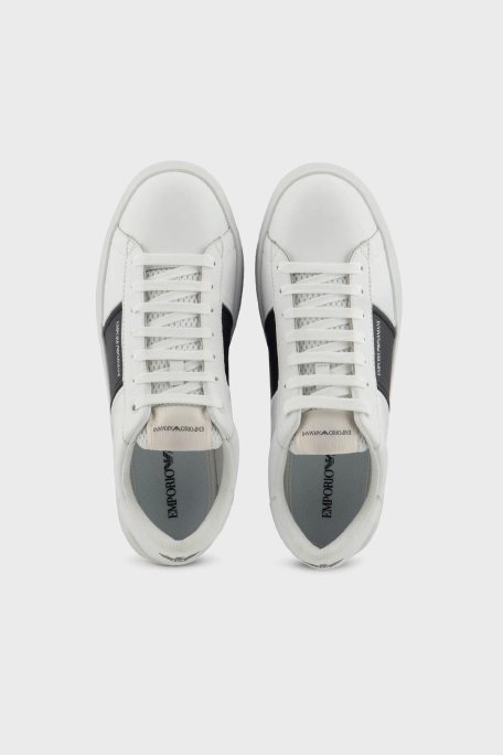 Emporio Armani Hakiki Deri Sneaker Erkek Ayakkabı X4X570 XN840 K488 BEYAZ - 3