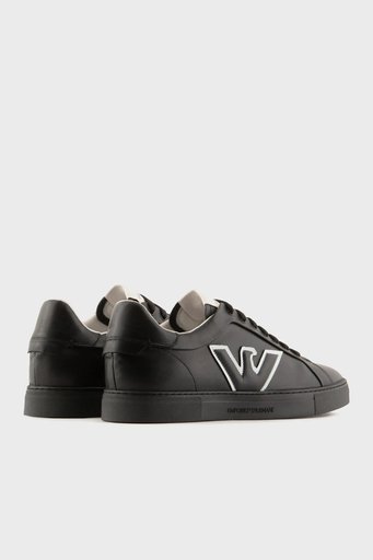 Emporio Armani Hakiki Deri Sneaker Erkek Ayakkabı X4X598 XN633 K001 SİYAH - 4