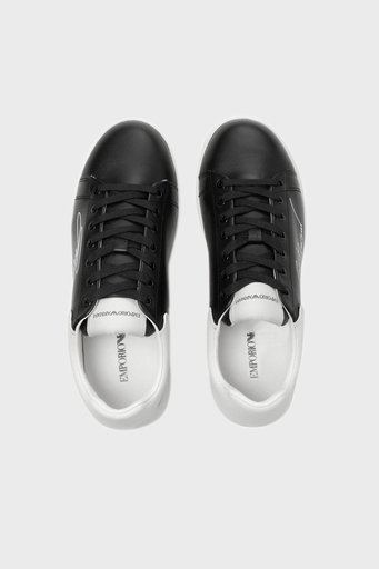 Emporio Armani Hakiki Deri Spor Erkek Ayakkabı X4X264 XM670 N814 SİYAH - 6