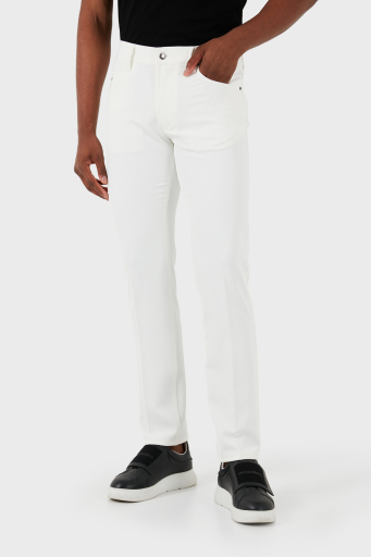 Emporio Armani J05 Streç Pamuklu Regular Fit Jeans Erkek Kot Pantolon 3D1J05 1NPQZ 0101 BEYAZ - 8