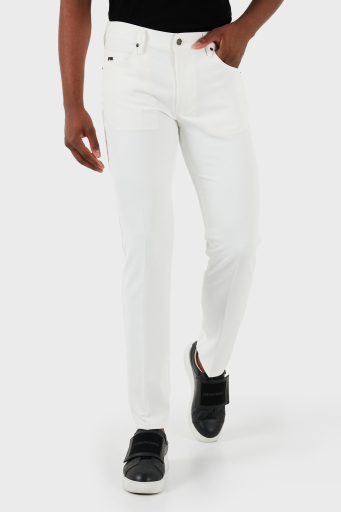 Emporio Armani J05 Streç Pamuklu Regular Fit Jeans Erkek Kot Pantolon 3D1J05 1NPQZ 0101 BEYAZ - 9