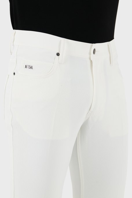 Emporio Armani J05 Streç Pamuklu Regular Fit Jeans Erkek Kot Pantolon 3D1J05 1NPQZ 0101 BEYAZ - 5
