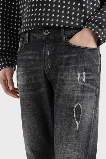 Emporio Armani J06 Düşük Bel Slim Fit Dar Paça Jeans Erkek Kot Pantolon 3D1J06 1D14Z 0006 SİYAH - 10