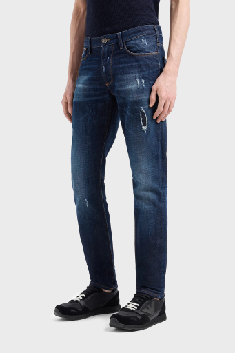 Emporio Armani J06 Düşük Bel Slim Fit Dar Paça Jeans Erkek Kot Pantolon 3D1J06 1D14Z 0942 LACİVERT - 1