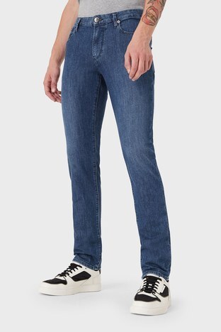Emporio Armani - Emporio Armani Slim Fit Cepli Pamuklu J06 Jeans Erkek Kot Pantolon 8N1J06 1D85Z 0942 LACİVERT (1)