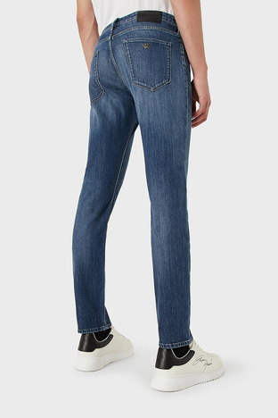 Emporio Armani - Emporio Armani J06 Pamuklu Düşük Bel Düz Paça Jeans Erkek Kot Pantolon 8N1J06 1D5QZ 0942 MAVİ (1)