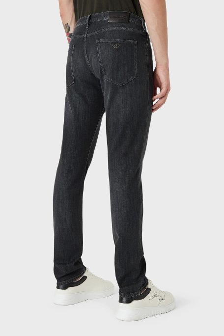 Emporio Armani J06 Pamuklu Düşük Bel Regular Fit Düz Paça Jeans Erkek Kot Pantolon 8N1J06 1D5QZ 0006 SİYAH - 2