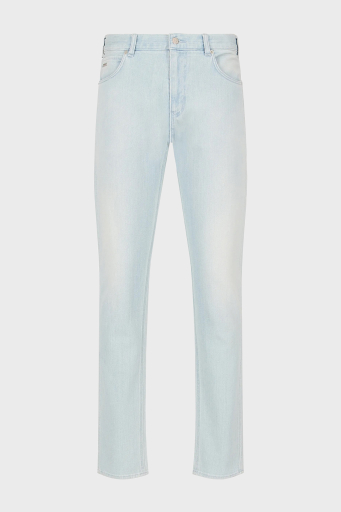 Emporio Armani J16 Düşük Bel Slim Fit Düz Paça Jeans Erkek Kot Pantolon 3D1J16 1D13Z 0943 AÇIK MAVİ - 5