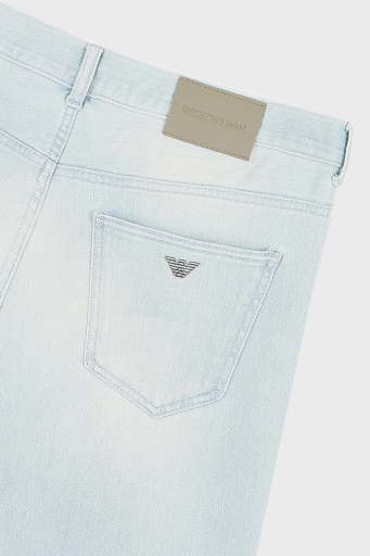 Emporio Armani J16 Düşük Bel Slim Fit Düz Paça Jeans Erkek Kot Pantolon 3D1J16 1D13Z 0943 AÇIK MAVİ - 12