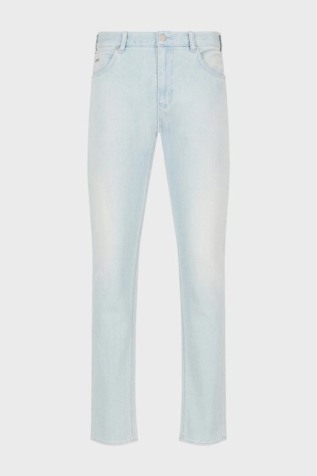 Emporio Armani J16 Düşük Bel Slim Fit Düz Paça Jeans Erkek Kot Pantolon 3D1J16 1D13Z 0943 AÇIK MAVİ - 5