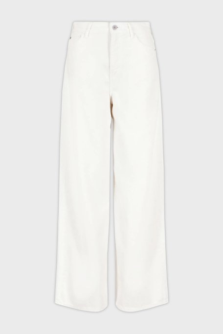 Emporio Armani J1C Normal Bel Regular Fit Palazzo Jeans Bayan Kot Pantolon 3D2J1C 2NY0Z 0101 BEYAZ - 14