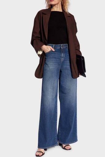 Emporio Armani J1C Yüksek Bel Regular Fit Geniş Paça Jeans Bayan Kot Pantolon 3D2J1C 2DY4Z 0942 LACİVERT - 7