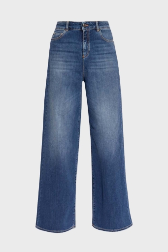 Emporio Armani J1C Yüksek Bel Regular Fit Geniş Paça Jeans Bayan Kot Pantolon 3D2J1C 2DY4Z 0942 LACİVERT - 10
