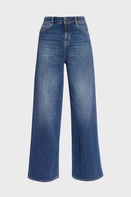 Emporio Armani J1C Yüksek Bel Regular Fit Geniş Paça Jeans Bayan Kot Pantolon 3D2J1C 2DY4Z 0942 LACİVERT - 5