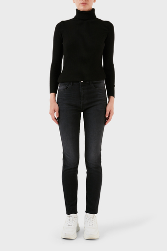 Emporio Armani J20 Pamuklu Yüksek Bel Skinny Fit Dar Paça Jeans Bayan Kot Pantolon 6R2J20 2DAXZ 0005 SİYAH - 1
