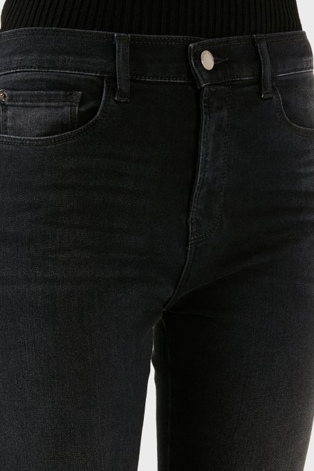 Emporio Armani J20 Pamuklu Yüksek Bel Skinny Fit Dar Paça Jeans Bayan Kot Pantolon 6R2J20 2DAXZ 0005 SİYAH - 11