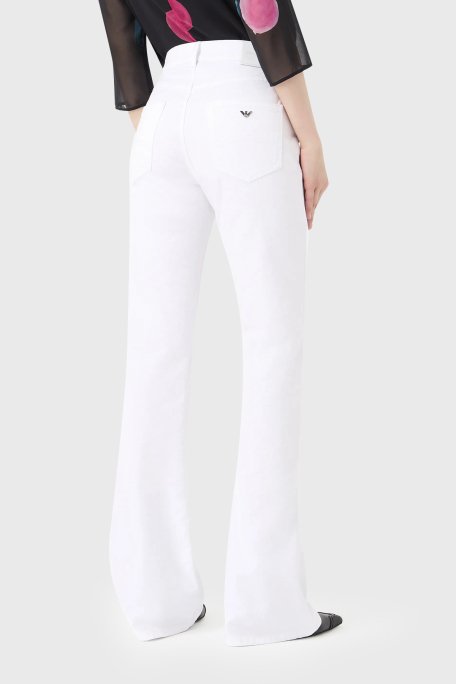 Emporio Armani J47 Pamuklu Regular Fit İspanyol Paça Jeans Bayan Kot Pantolon 8N2J47 2NV3Z 0100 BEYAZ - 2