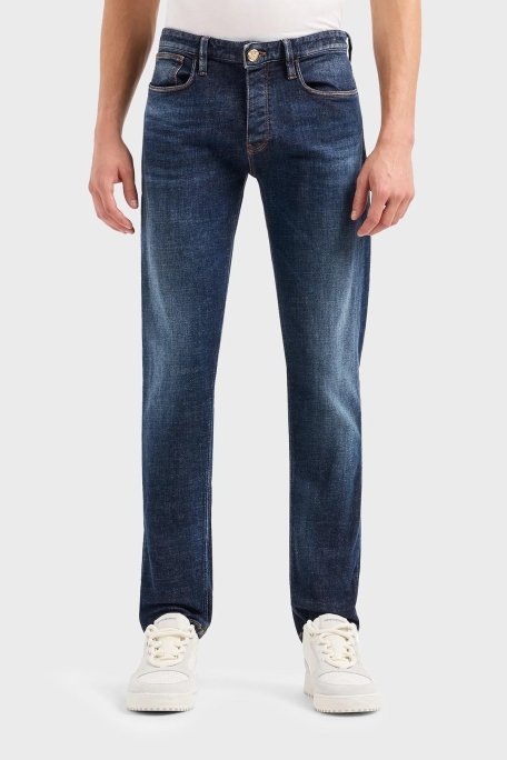 Emporio Armani J75 Düşük Bel Slim Fit Streç Jeans Erkek Kot Pantolon 6R1J75 1D24Z 0942 LACİVERT - 1