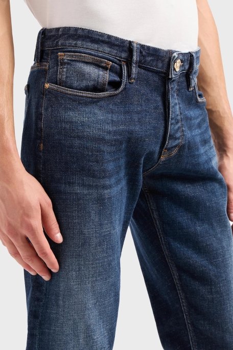Emporio Armani J75 Düşük Bel Slim Fit Streç Jeans Erkek Kot Pantolon 6R1J75 1D24Z 0942 LACİVERT - 4